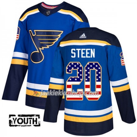 Lapsille NHL St. Louis Blues Pelipaita Alexander Steen 20 Adidas 2017-2018 Sininen USA Flag Fashion Authentic